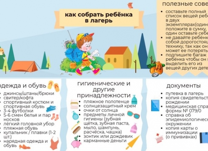 Как собрать ребенка в летний лагерь: главные советы