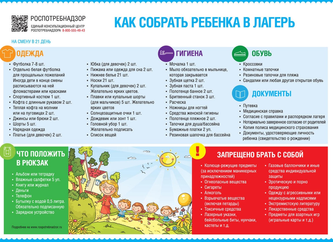 Собираем ребенка в лагерь: памятка родителям